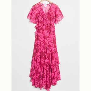 NWT misa high low ruffle dress